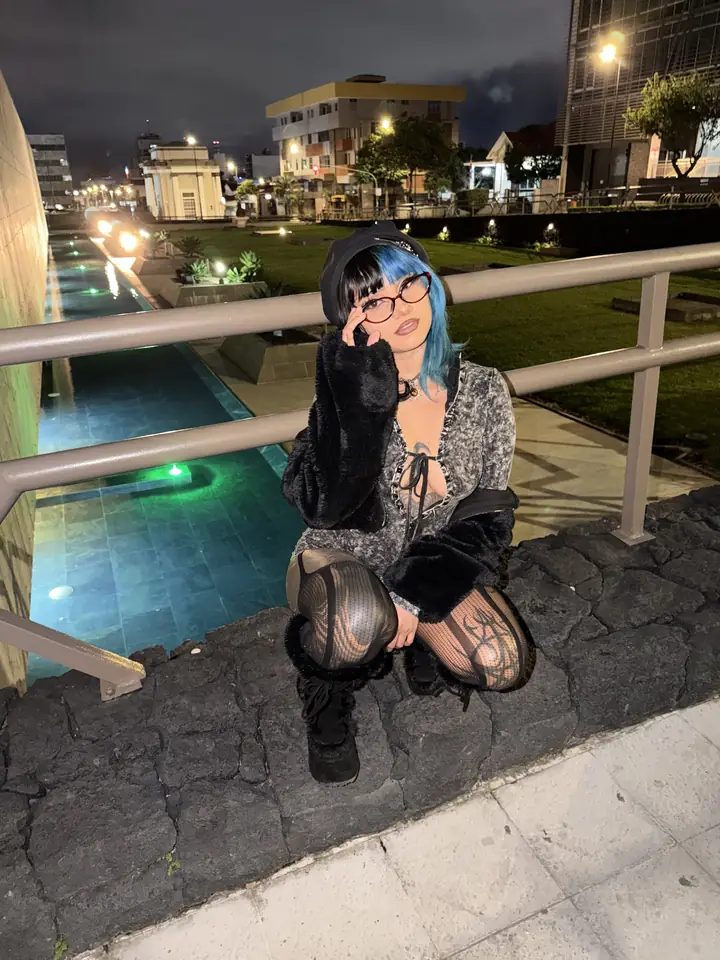 Vesper at night on a balcony
